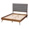 Baxton Studio Dericia Classic and Traditional Grey Fabric and Walnut Brown Finished Wood King Size Platform Bed 237-12639-9409-ZORO - alternate 6